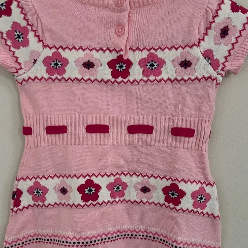 Gymboree Pink Knit Dress with Floral Design